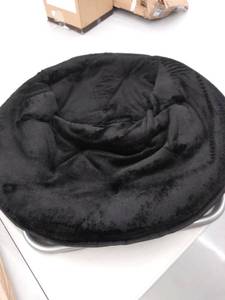 lot 8816 image: Saucer Chair black fuzzy 30.71 x 3.94 x 30.7 inches