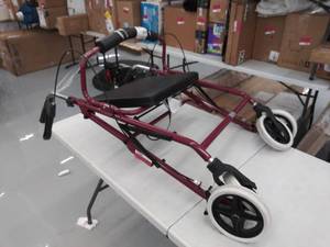 lot 8825 image: duro med industries DMI red walker with handbrakes