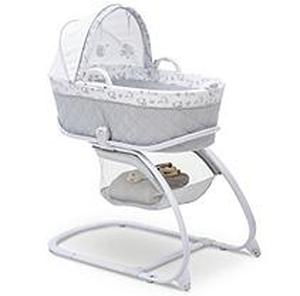lot 8850 image: Delta Children Deluxe Moses Bassinet - Elephant Dreams, Gray White