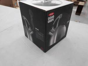 lot 8858 image: OXO Good Grips Uplift Teakettle, Brushed Stainless Steel