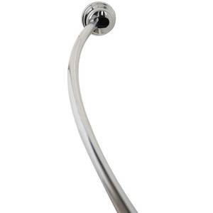 lot 8905 image: NeverRust Curved Tension Shower Rod Chrome - Zenna Home, Grey
