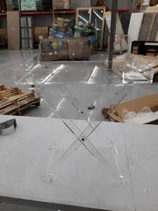 lot 8906 image: DesignStyles Acrylic Folding Tray Table