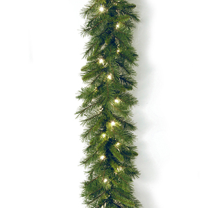 lot 8916 image: National Tree WCH7-300-9A-1 Winchester Pine Garland with 50 Clear Lights, 9-Feet by 10-Inch