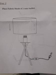 lot 8922 image: Fabric Shade Lamp