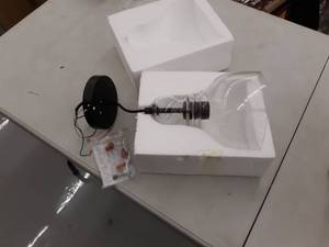 lot 8962 image: Westinghouse Pendant 1 light Oil Rubbed Bronze finish with Clear seeded Glass