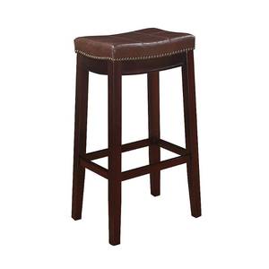 lot 8963 image: Padded Saddle Bar Stool - Brown, Adult Unisex