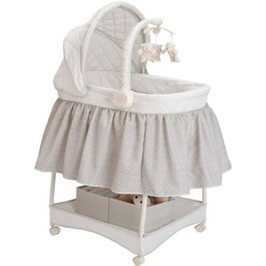 lot 8964 image: Delta Children Products Smooth Glide Bassinet, Silver Linings