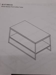lot 8968 image: White Marble Print Coffee Table