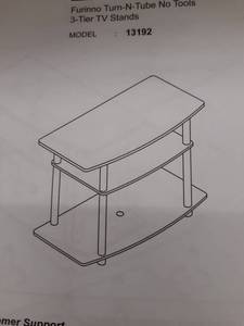 lot 8969 image: Furinno Turn N Tube No Tools 3 Tier TV Stand