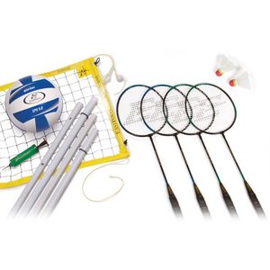 lot 8978 image: EastPoint Sports Volleyball Badminton Set with Roll-Up Carrier