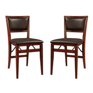 lot 8997 image: Folding Chair Linon Keira Padded Back Folding Chair - Set of 2