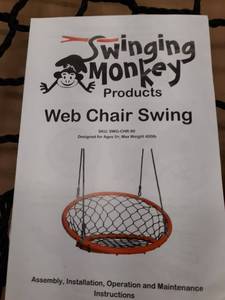 lot 9001 image: Web Chair Swing Red and Black