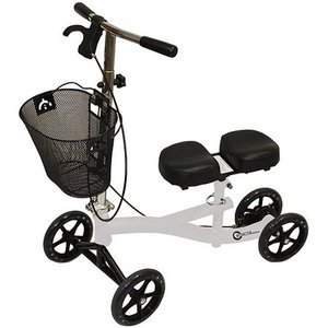 lot 9018 image: Roscoe Knee Scooter, Knee Walker Scooter with Basket and Padded Seat, White, Professional Version