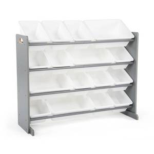 lot 9068 image: Tot Tutors Springfield Collection Supersized Wood Toy Storage Organizer, Extra Large, GreyWhite