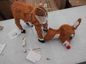 lot 9090 image: electric lit decorative rudolph the red nosed reindeer Christmas decoration