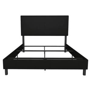 lot 9103 image: Queen Janford Upholstered Bed Black Faux Leather - Room & Joy NOT INSPECTED OUTSIDE OF BOX