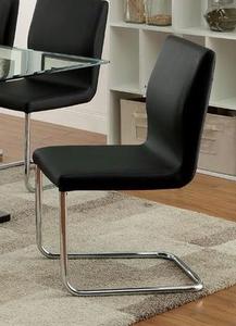 lot 9126 image: Furniture Of America Lodia I Black Leatherette Upholstered Side Chair NOT INSPECTED OUTSIDE OF BOX