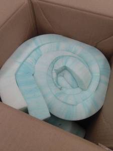 lot 9129 image: milemont polar sleep 2 inch memory foam topper white and blue Queen 34 x 34 x 58 centimeters