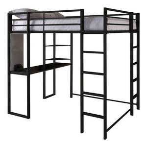 lot 9130 image: Kids Bed Abode Metal Loft Bed - Black (Full)