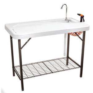 lot 703 image: SEEK SKFT-48S Deluxe Cleaning Table, 150-Pound Capacity