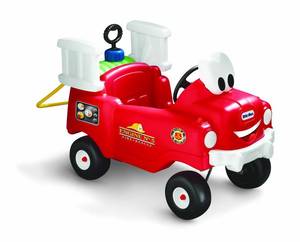 lot 708 image: Little Tikes Spray & Rescue Fire Truck Foot to Floor Ride On