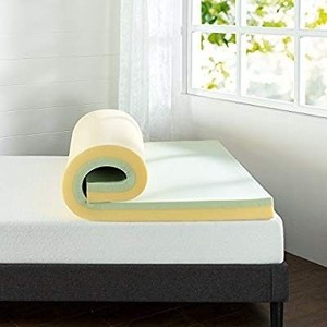 lot 779 image: Zinus 4 Inch Green Tea Memory Foam Mattress Topper, Full