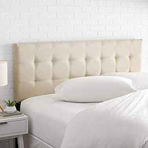 lot 785 image: Amazonbasics Faux Linen Upholstered Headboard - Beige, Full