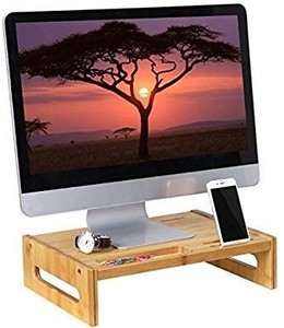 lot 790 image: Songmics Bamboo ComputerMonitor Stand