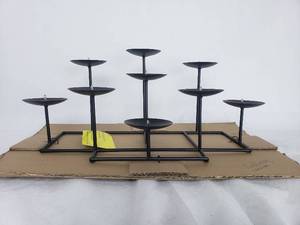 lot 896 image: Southern Enterprises Candelabra Black Metal Frame Geometric Transitional, 9 Candles,