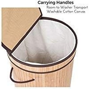 lot 737 image: Bamboo Round Laundry Hamper