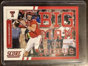 lot 1061 image: 2017 Score Patrick Mahomes II Football Big Man on Campus Rookie Card Red Border Variation Kansas City Chiefs