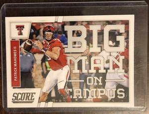 lot 1075 image: 2017 Score Patrick Mahomes II Football Big Man on Campus Rookie Card