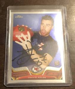 lot 1088 image: Signed Travis Kelce 2013 Topps Chrome Rookie Card Kansas City Chiefs