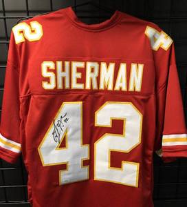 lot 1011 image: Signed Anthony Sherman #42 Kansas City Chiefs Custom Football Jersey wJames Spence Authentication WITNESS