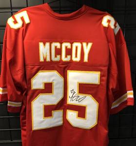 lot 1012 image: Signed LeSean McCoy #25 Kansas City Chiefs Custom Football Jersey wJames Spence Authentication WITNESS