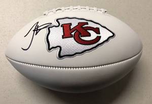 lot 1006 image: Signed Tyreek Hill #10 Kansas City Chiefs Logo Football wJames Spence Authentication WITNESS