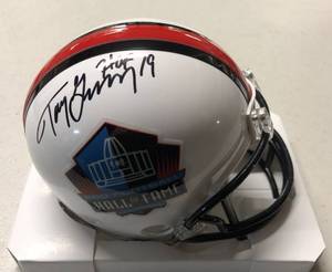 lot 1016 image: Signed Tony Gonzalez Mini Helmet Hall of Fame Helmet with HOF 19 Inscription and PAAS Certificate of Authenticity