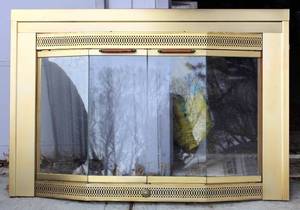 lot 2344 image: Fireplace Screen with Glass Doors 43 x 31- Like New