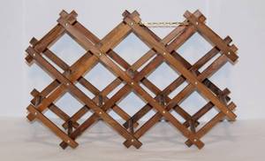 lot 2340 image: Vintage Collapsible Wooden Wine Rack