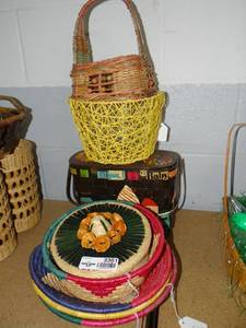 lot 3361 image: Lot of Baskets and Wicker Bowls