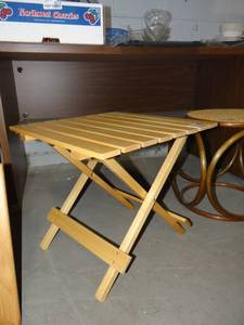 lot 3374 image: Small Folding Wooden Slat Table