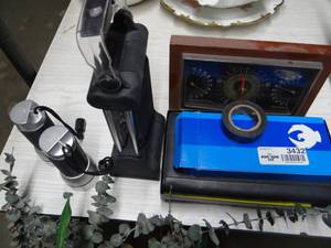 lot 3432 image: Lot of Vintage Taylor Instrument Company Temperature and Humidity Barometer, Flashlights and Ect