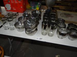 lot 3448 image: Vintage Silver Edged Glassware