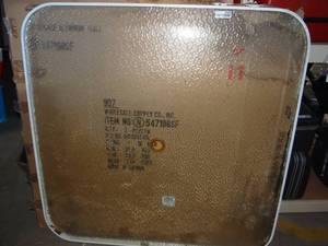 lot 3482 image: 2 Square aluminum and Glass Table Tops