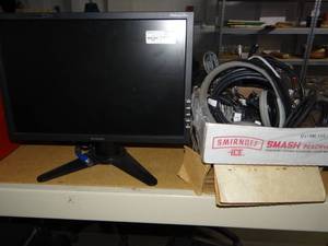 lot 3501 image: Envision Monitor, Vintage Car stereo and headphones