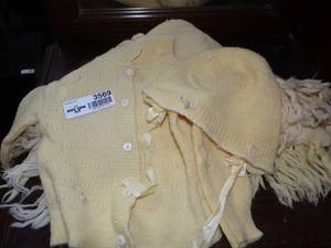 lot 3569 image: knitted Blanket  and sweater