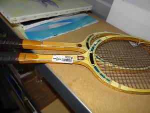 lot 3578 image: Wooden Tennis rackets