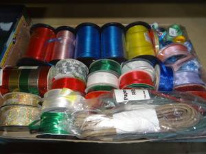 lot 3584 image: rolls of Gift wrap Ribbon