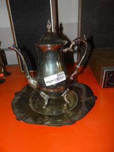 lot 3596 image: a lot of decorative tea pot and serving tray