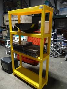lot 3608 image: a plastic yellow shelf